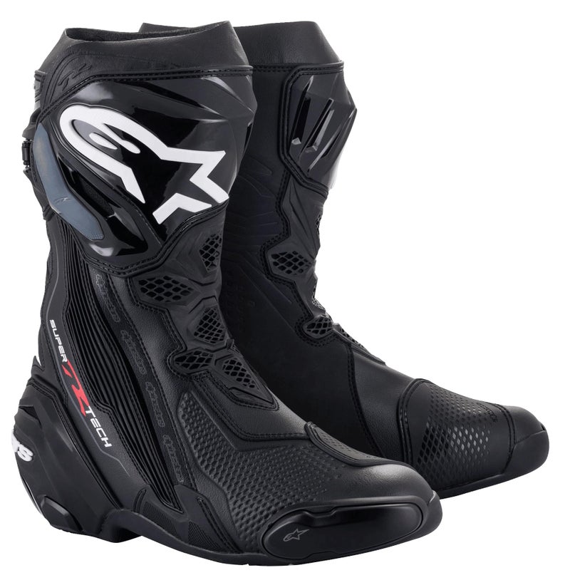 Alpinestars Supertech R Motocycle Racing Boots CECertified HighPerformance Protection Footwear 48 Black